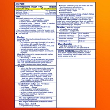Vicks DayQuil SEVERE Cough, Cold & Flu Multi-Symptom Relief Liquid, Original Flavor, 12 oz
