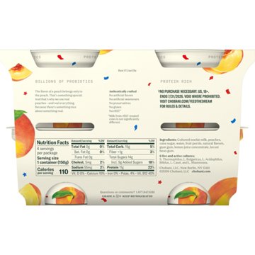 Chobani Non-Fat Peach on the Bottom Greek Yogurt