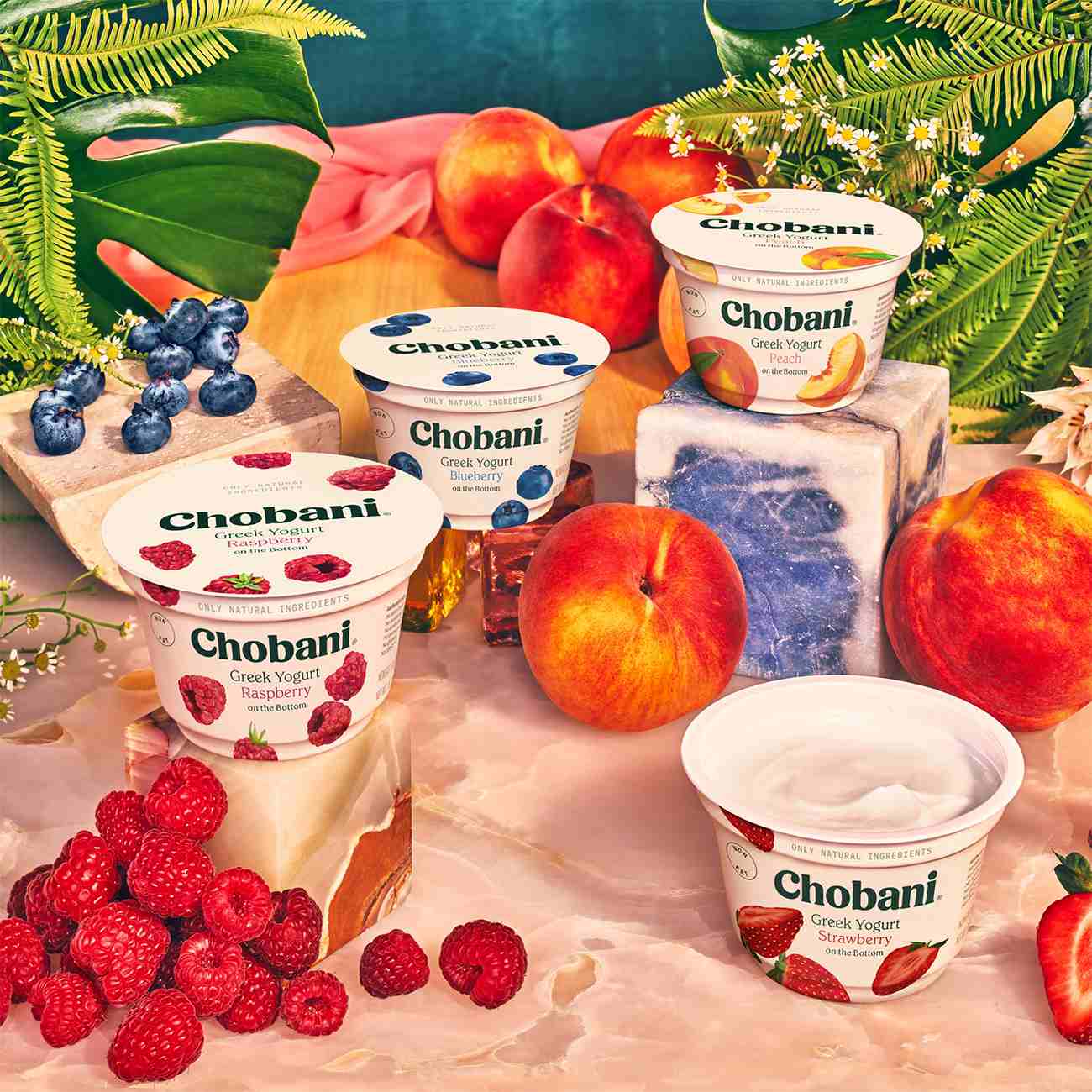 Chobani Non-Fat Peach on the Bottom Greek Yogurt; image 3 of 5