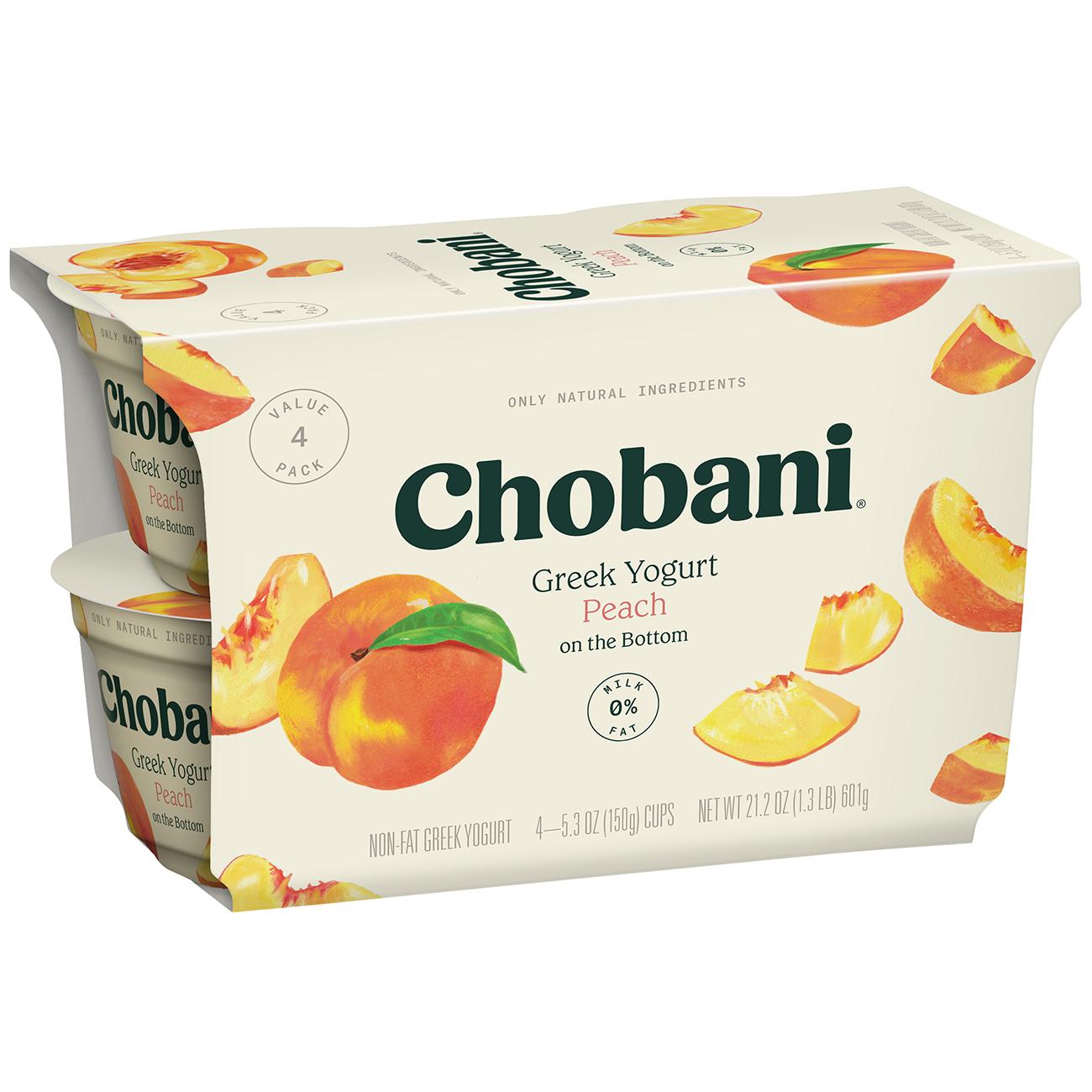 Chobani Non-Fat Peach on the Bottom Greek Yogurt; image 5 of 5