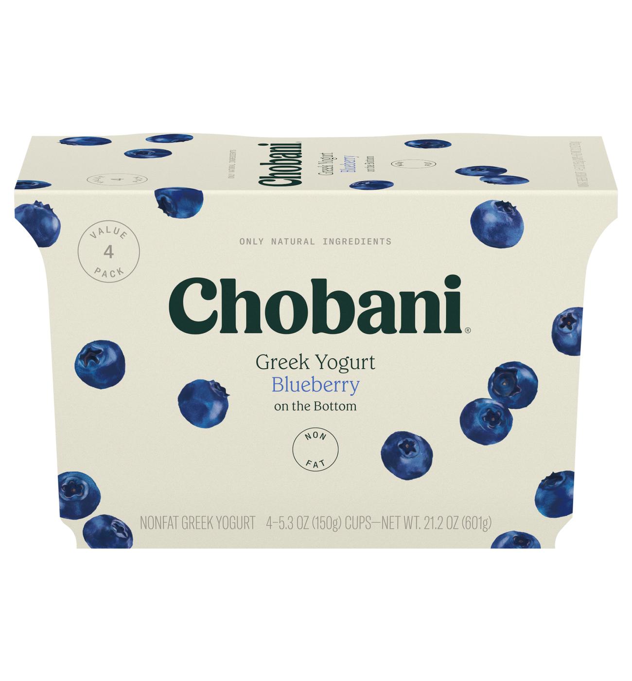 Chobani Non-Fat Blueberry on the Bottom Greek Yogurt; image 1 of 5
