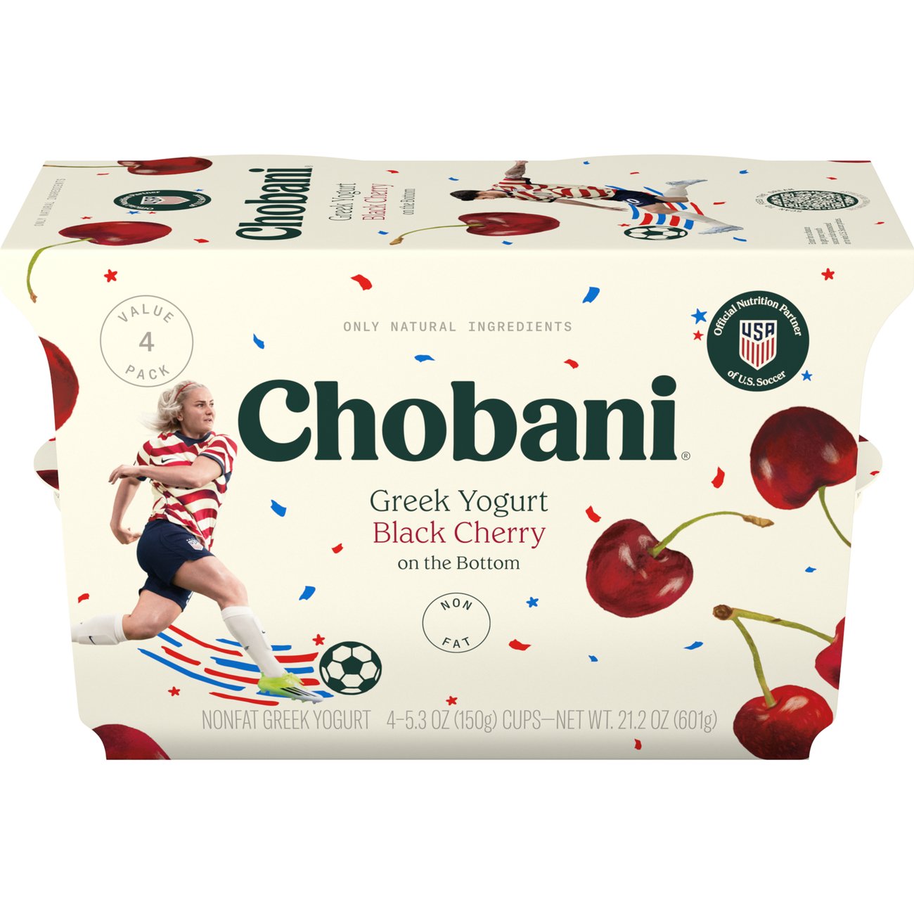 Chobani Non-Fat Black Cherry on the Bottom Greek Yogurt, 4 ct