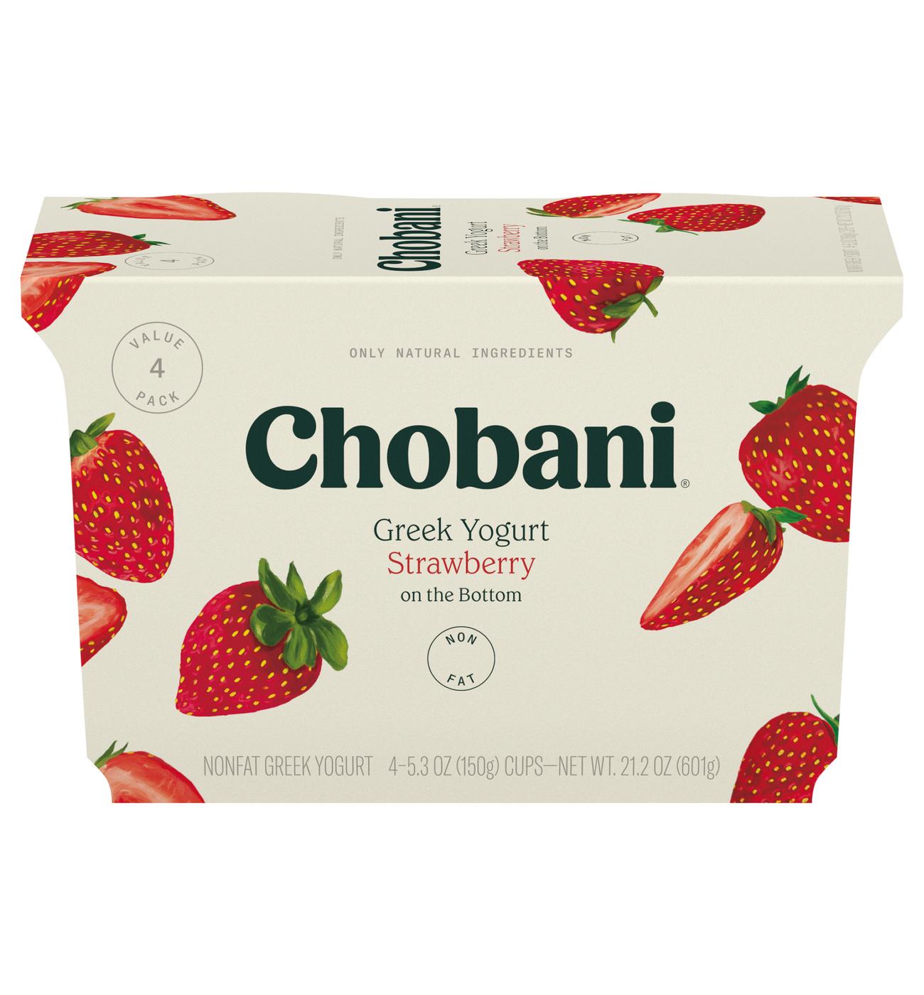 Chobani Non-Fat Strawberry on the Bottom Greek Yogurt; image 1 of 5