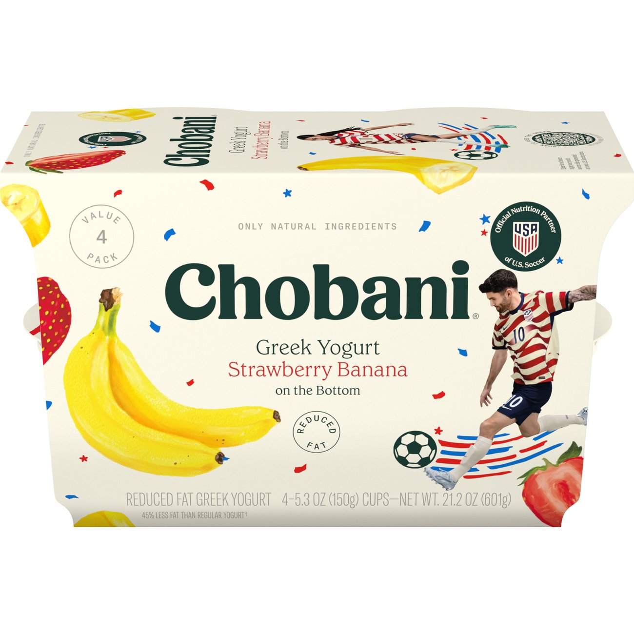 Chobani Low-Fat Strawberry Banana on the Bottom Greek Yogurt, 4 ct