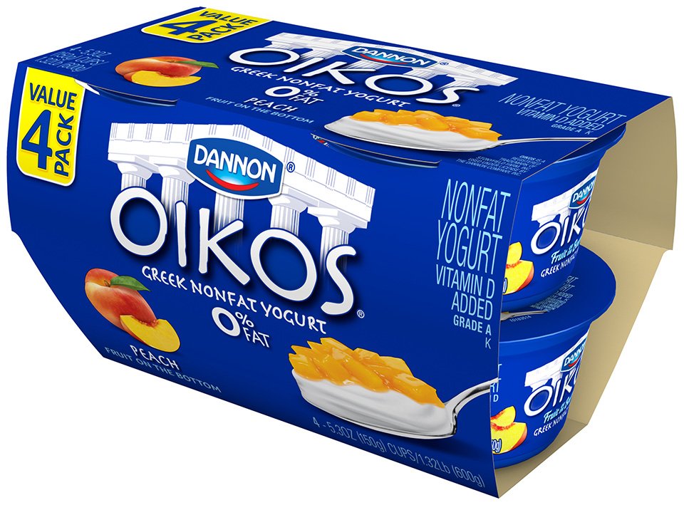 Dannon Oikos Nonfat Peach Greek Yogurt Shop Yogurt at HEB