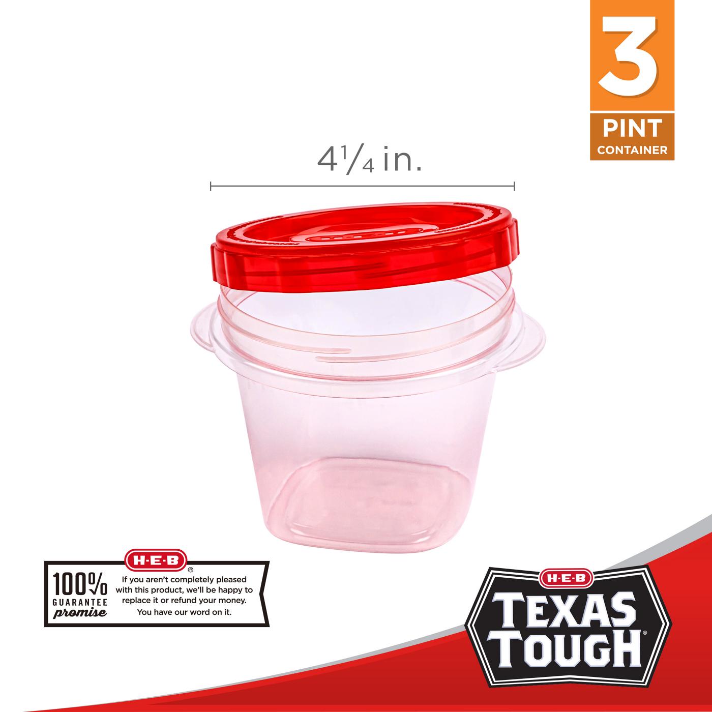 H-E-B Texas Tough EZ-Twist Food Storage Containers & Lids, 3 pk; image 6 of 6