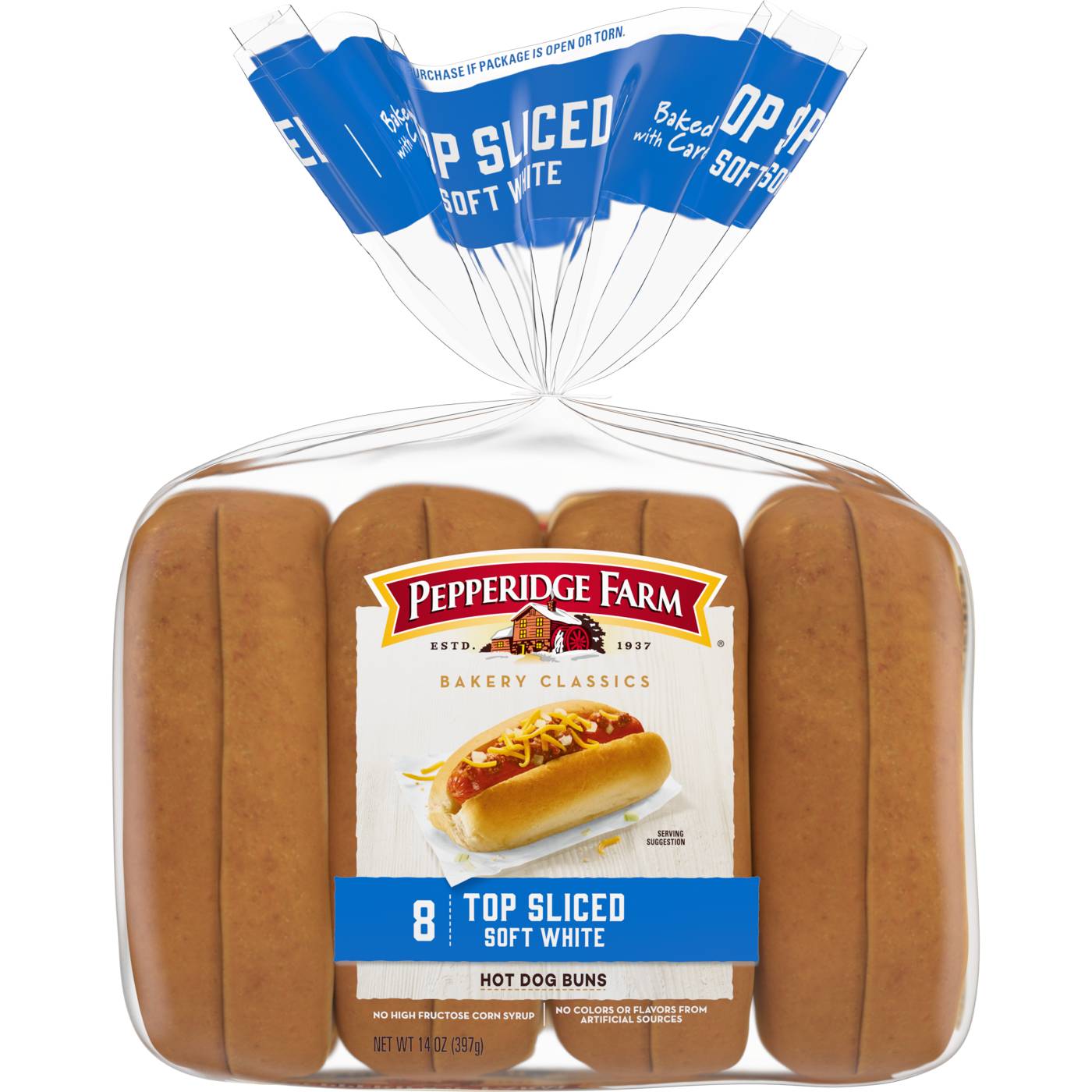 Pepperidge Farm Top Sliced White Hot Dog Buns; image 1 of 9