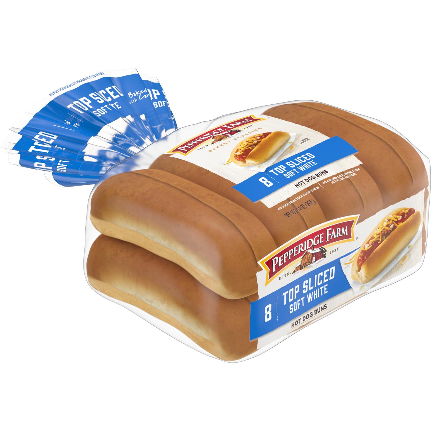 Pepperidge Farm Top Sliced White Hot Dog Buns; image 4 of 9