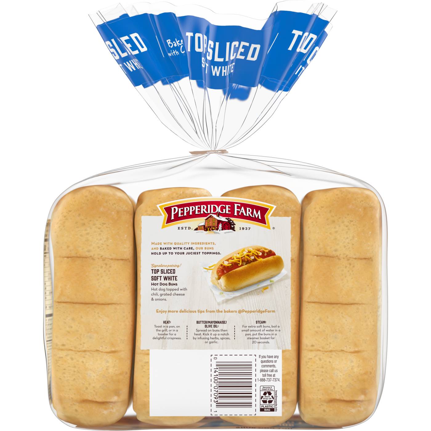 Pepperidge Farm Top Sliced White Hot Dog Buns; image 7 of 9