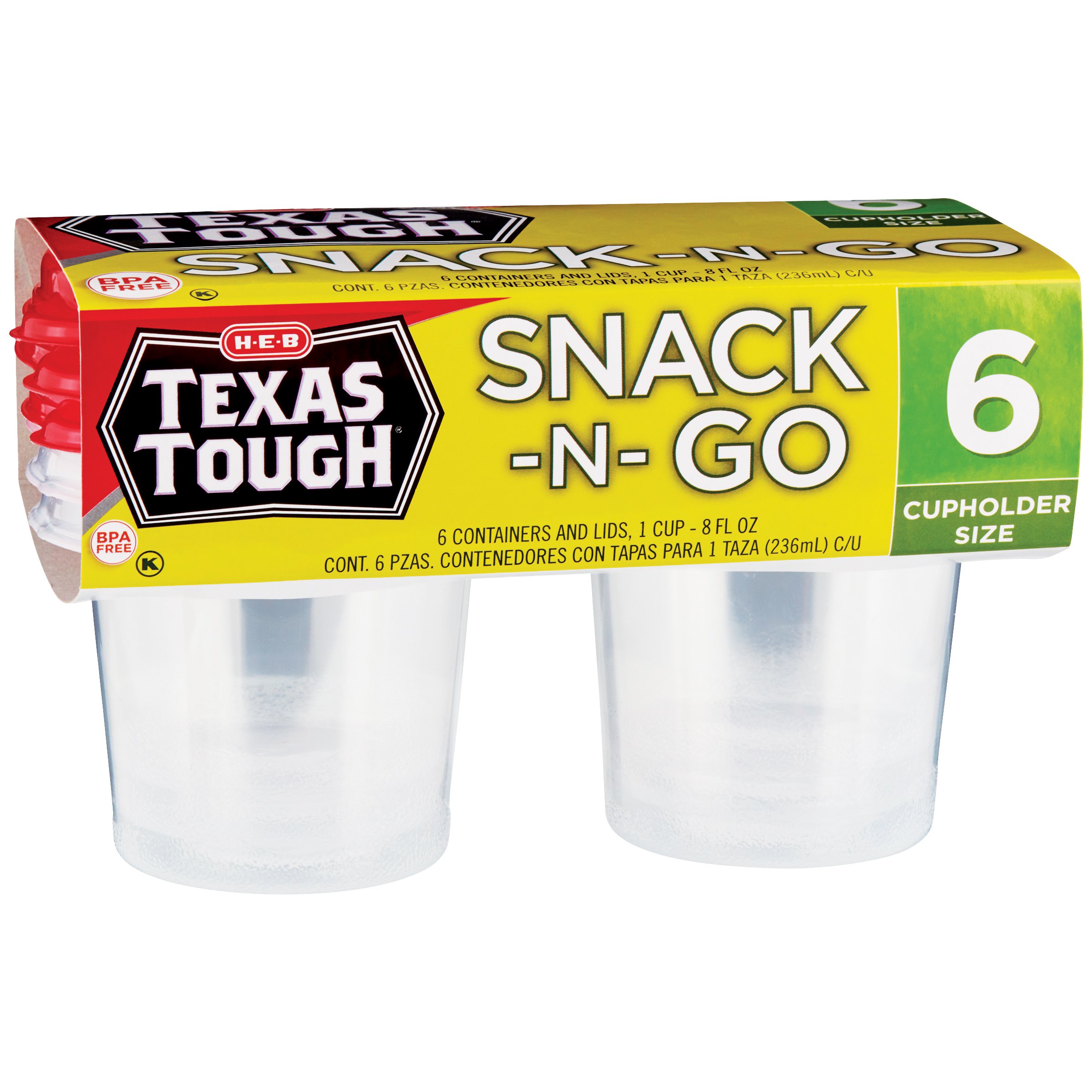 H-E-B Texas Tough Snack-N-Go Reusable Containers with Lids