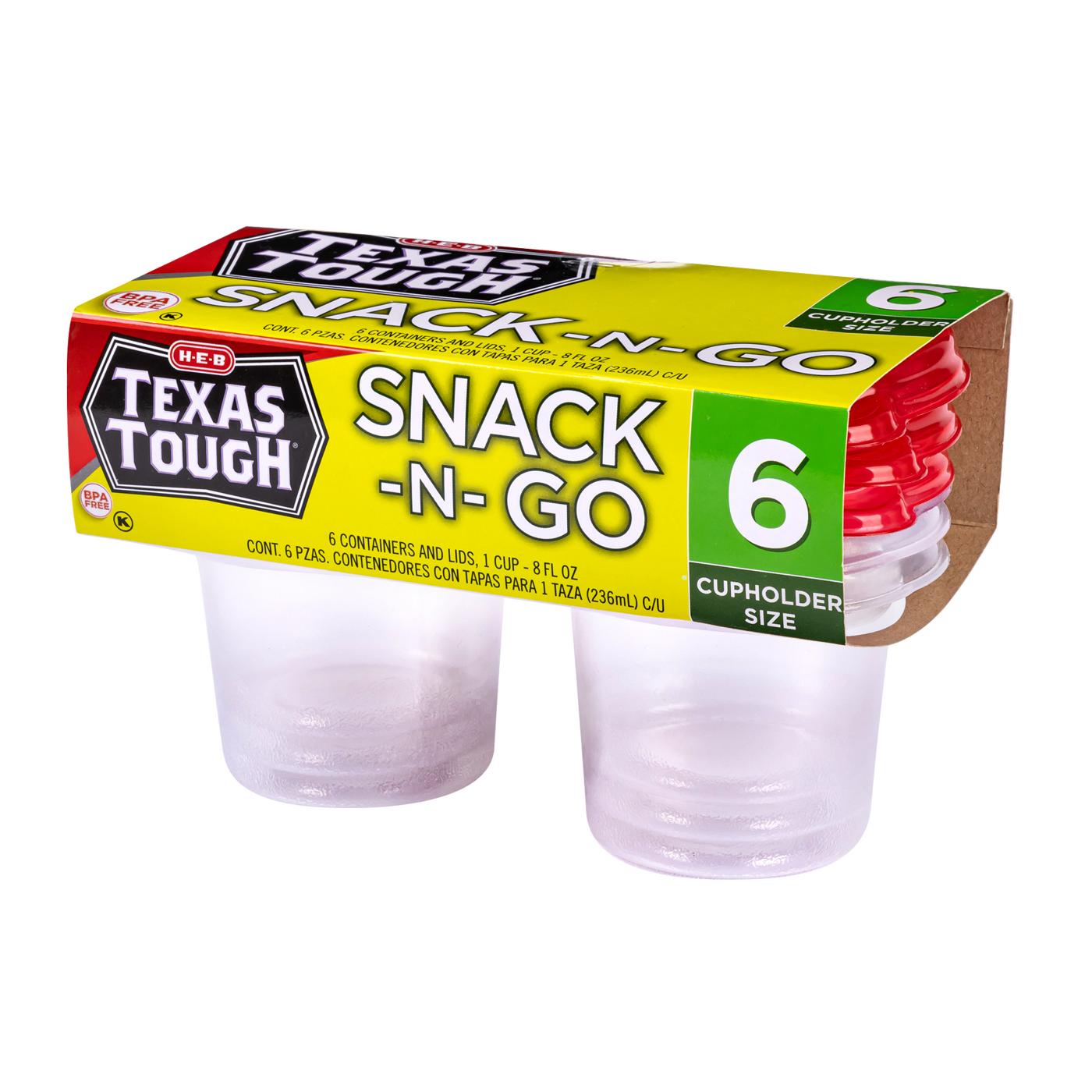 H-E-B Texas Tough Snack-N-Go Food Storage Containers & Lids, 6 pk; image 5 of 6