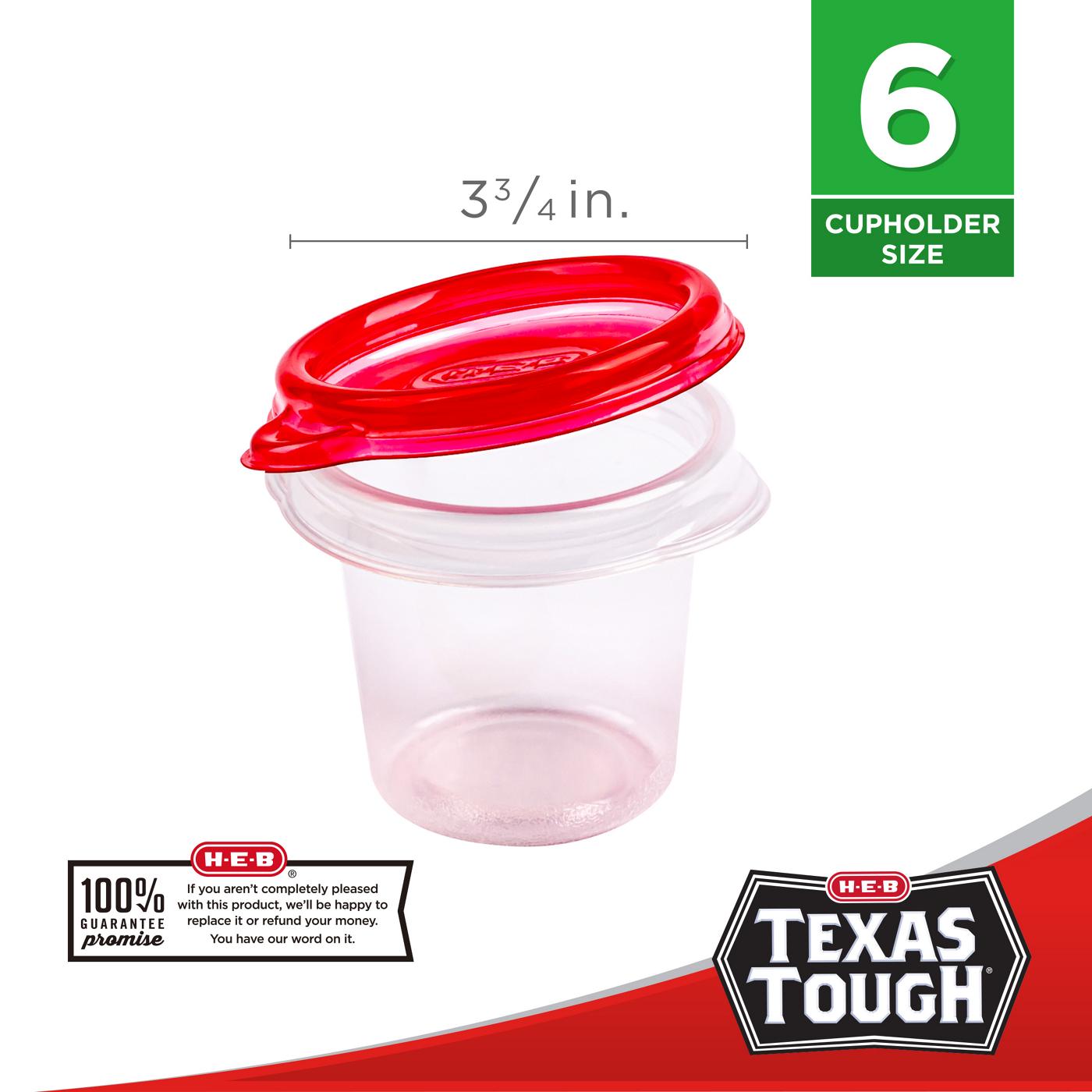 H-E-B Texas Tough Snack-N-Go Food Storage Containers & Lids, 6 pk; image 6 of 6