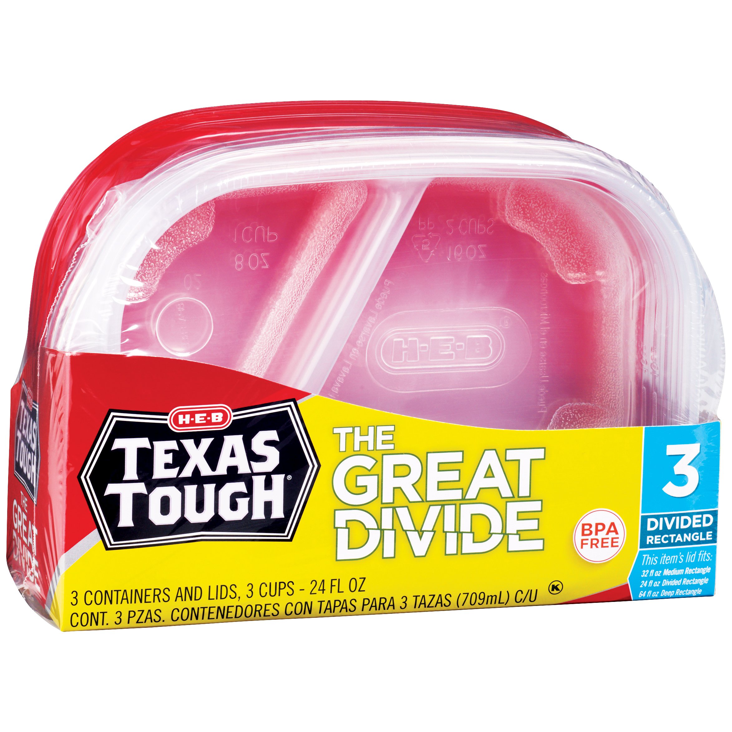 H-E-B Texas Tough Medium Square Reusable Containers with Lids - Shop  Containers at H-E-B