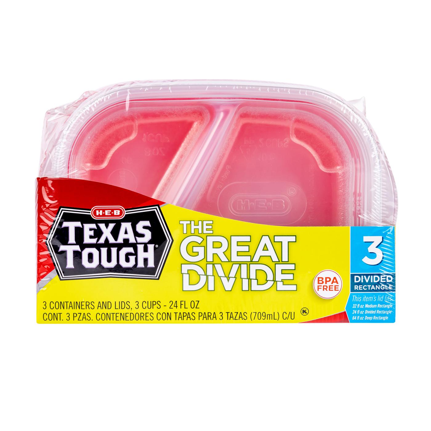 H-E-B Texas Tough The Great Divide Food Storage Containers & Lids; image 1 of 6