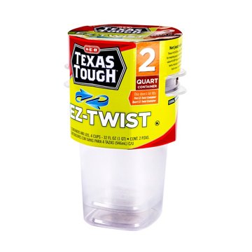 H-E-B Texas Tough EZ-Twist Food Storage Containers & Lids, 2 pk, 32 oz