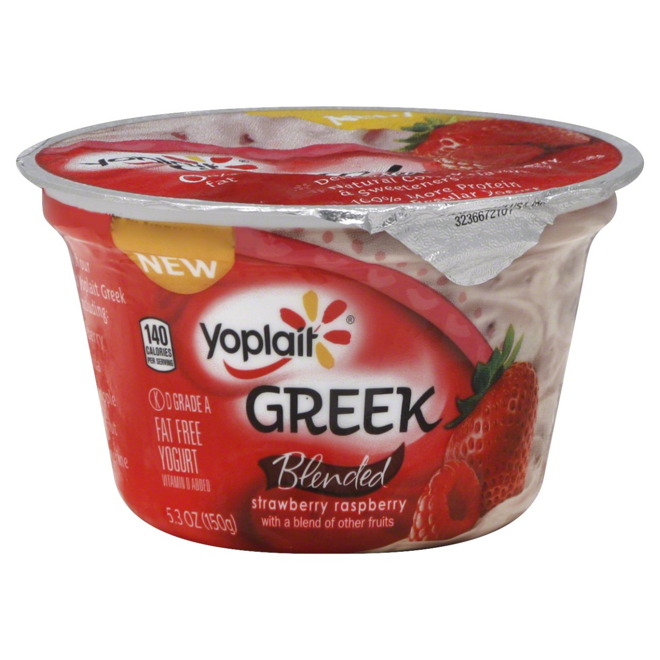 Yoplait Greek Blended Fat Free Strawberry Raspberry Yogurt Shop
