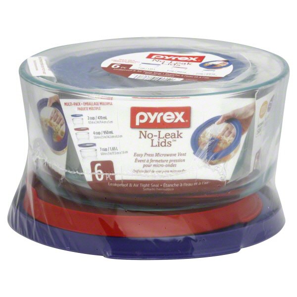 Pyrex NoLeak Lids MultiPack Round Containers & Lids Shop Food