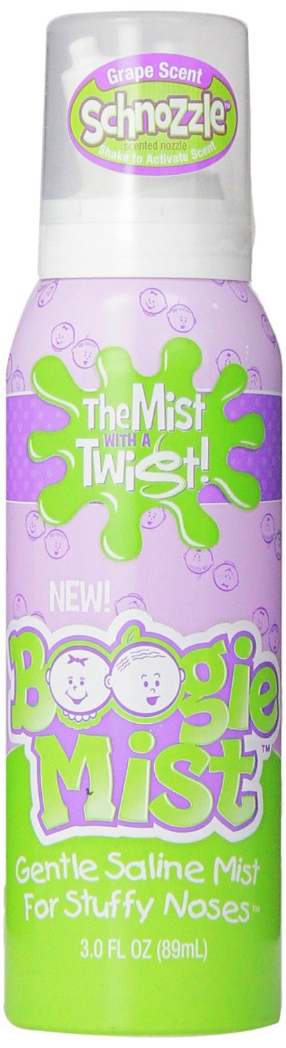 Boogie Wipes Gentle Saline Mist For Stuffy Noses, Grape Scent