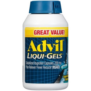 Advil Liqui-Gels Pain Reliever and Fever Reducer, Ibuprofen 200mg for Pain Relief