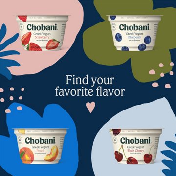Chobani Non-Fat Vanilla Blended Greek Yogurt, 4 ct