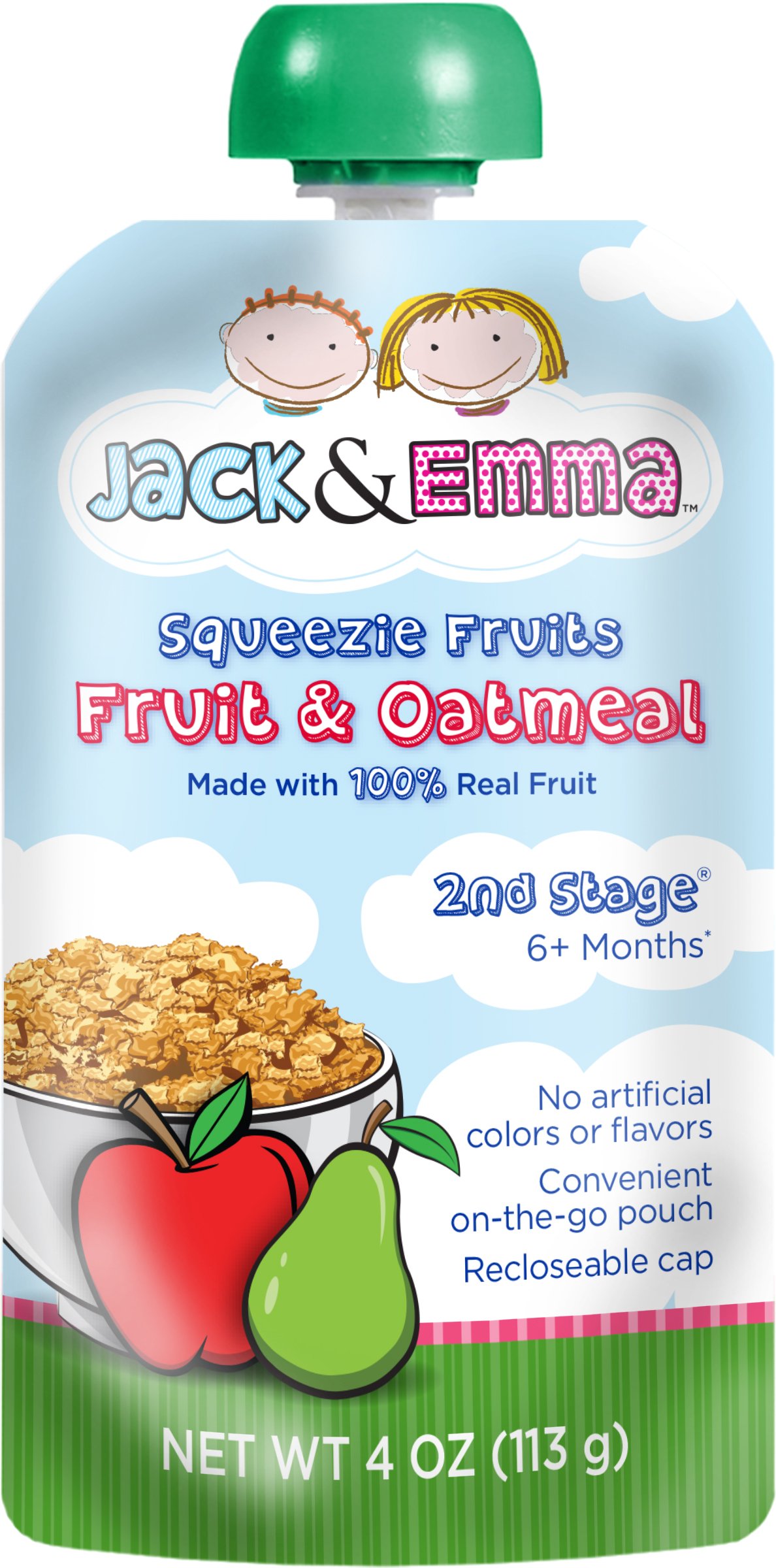 Jack & Emma Stage 2 Fruit & Oatmeal Squeezie Fruits - Shop Baby Food at ...