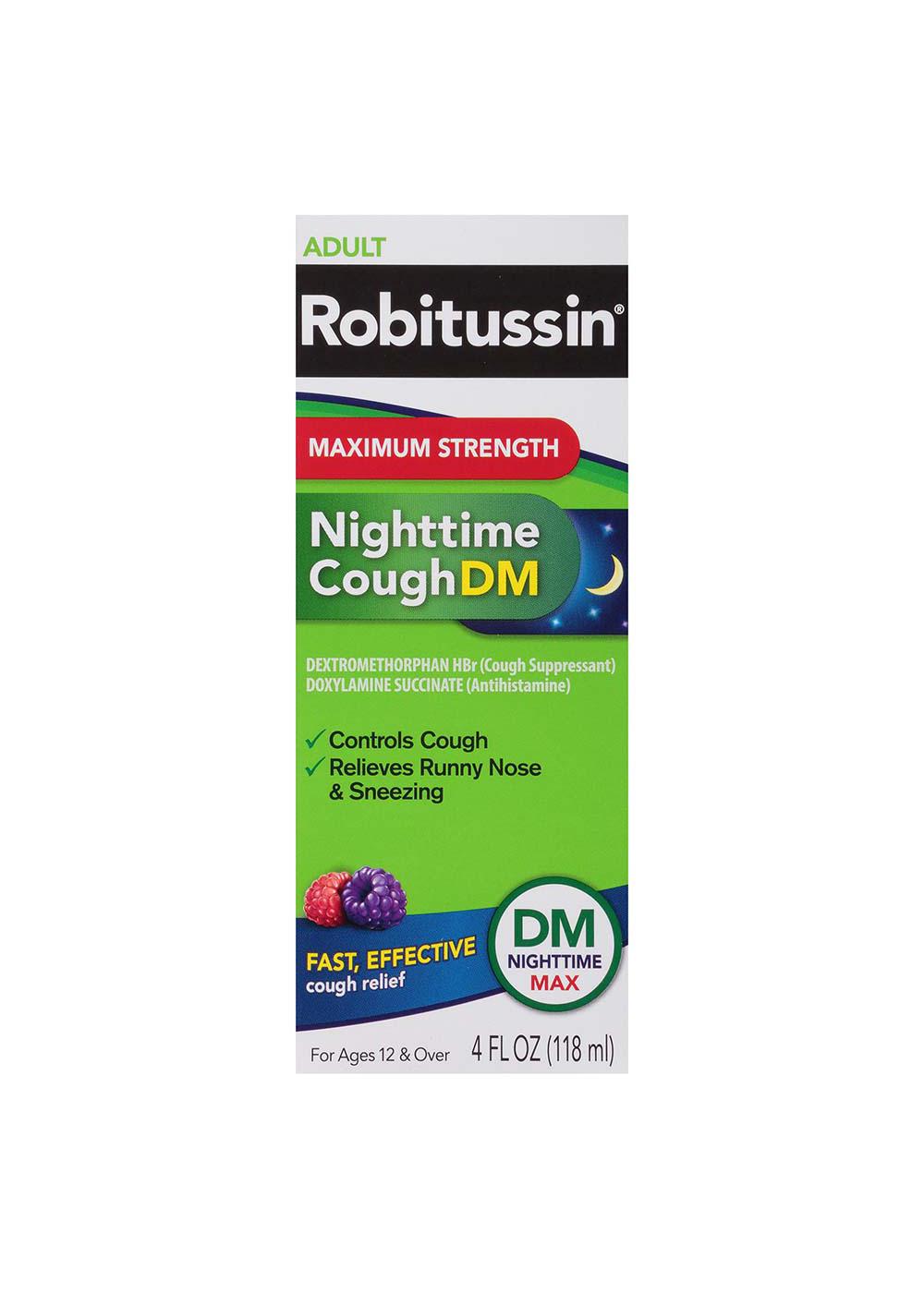 Robitussin Maximum Strength Nighttime Cough DM Liquid; image 1 of 8