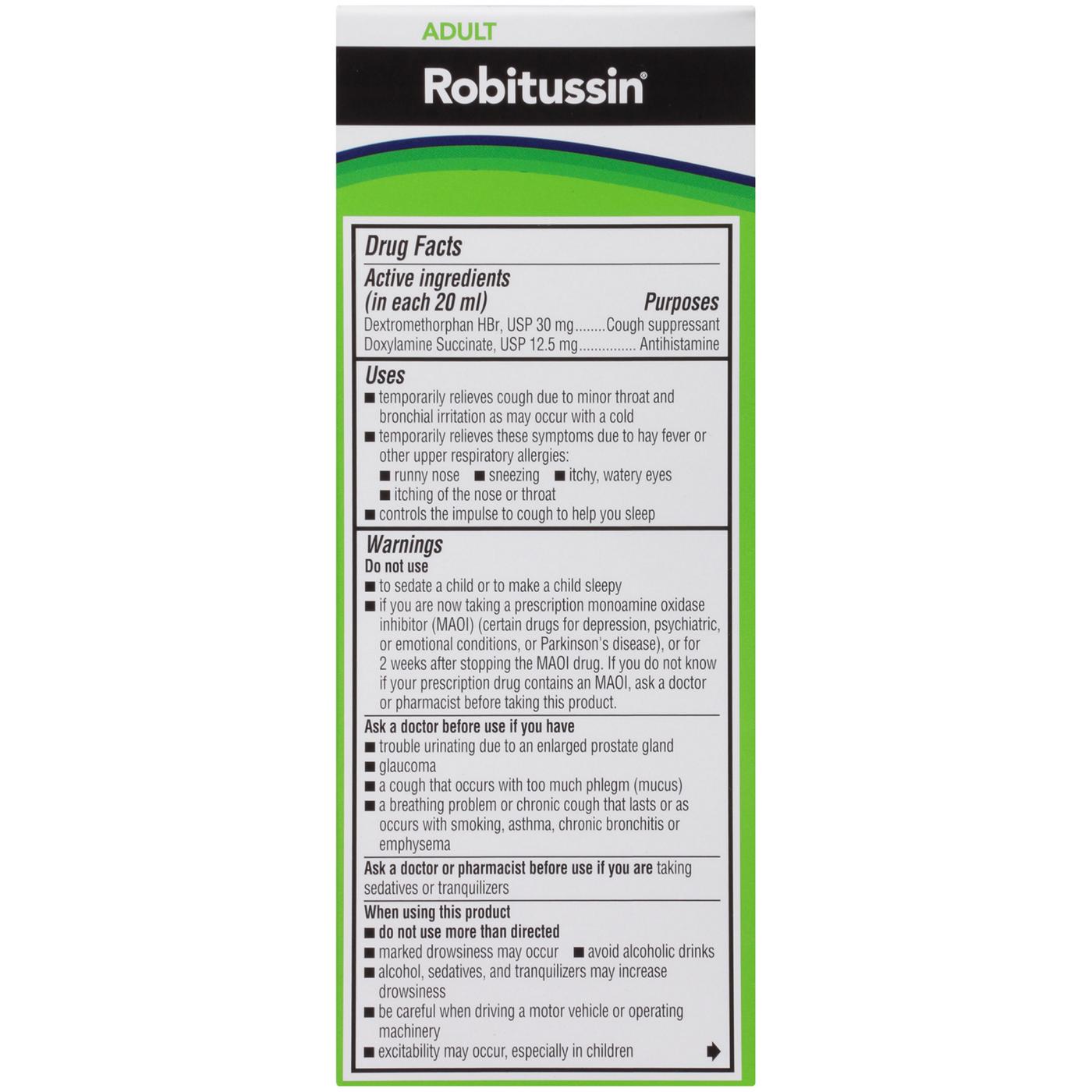 Robitussin Maximum Strength Nighttime Cough DM Liquid; image 2 of 8