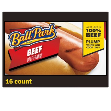 Ball Park Bun Size Uncured Angus Beef Hot Dogs, 30 oz