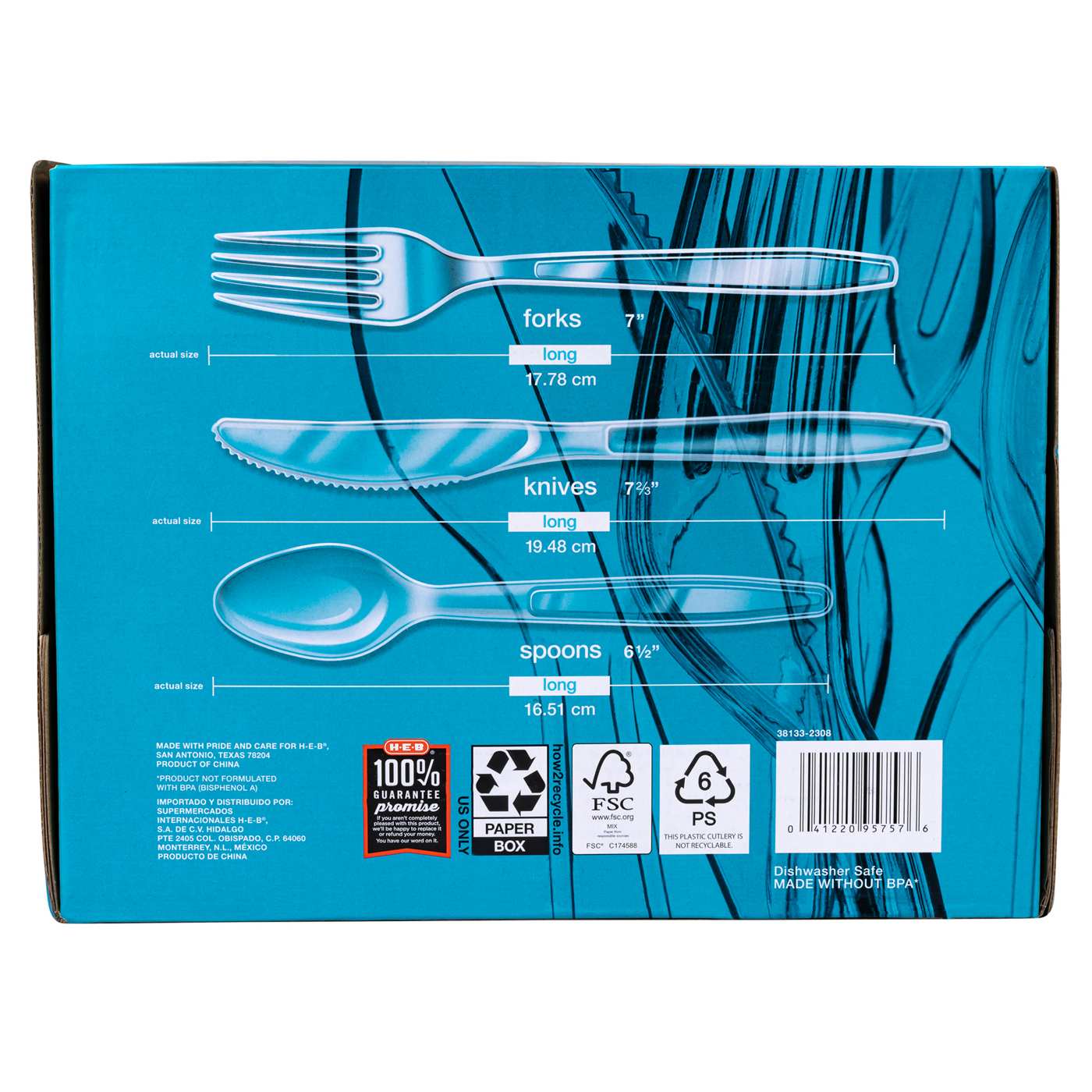 H-E-B Clear Plastic Knives, Forks & Spoons Combo - Texas-Size Pack; image 3 of 5