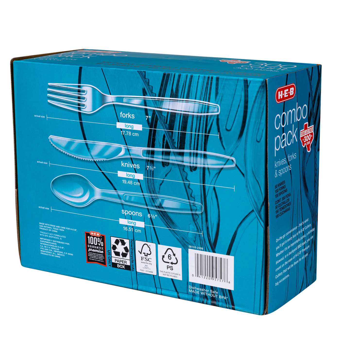 H-E-B Plastic Knives, Forks & Spoons Combo Pack - Clear; image 5 of 5