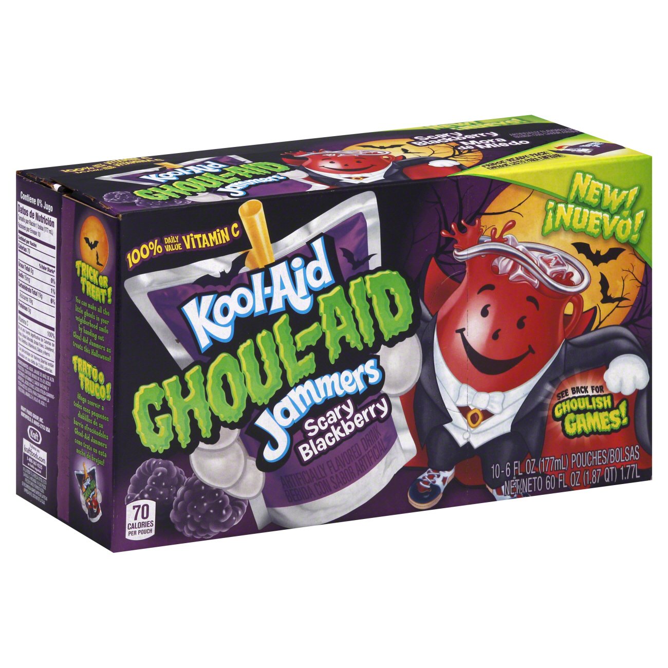 Kool-Aid Ghoul-Aid Jammers Scary Blackberry Drink 6 oz Pouches - Shop ...