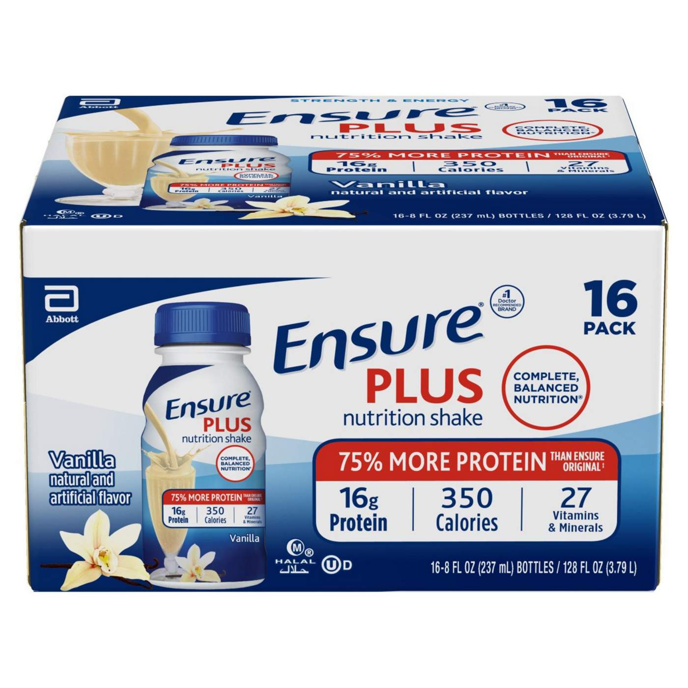 Ensure Plus Nutrition Shakes 16 pk Bottles - Vanilla; image 4 of 9
