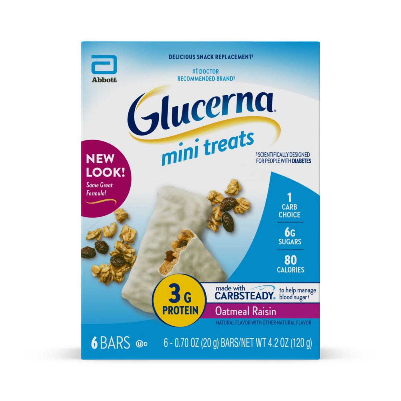 Glucerna Mini Treats, Diabetic Snack Replacement to Support Blood Sugar Management, Oatmeal Raisin; image 1 of 9