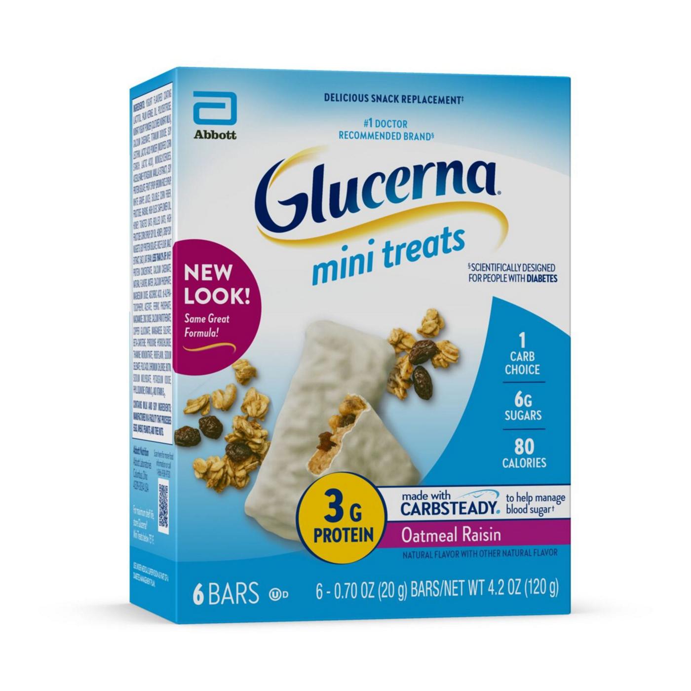 Glucerna Mini Treats, Diabetic Snack Replacement to Support Blood Sugar Management, Oatmeal Raisin; image 4 of 9