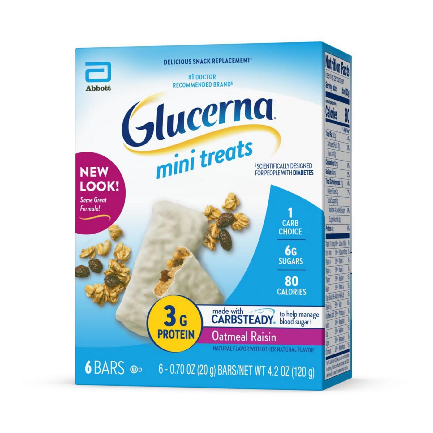 Glucerna Mini Treats, Diabetic Snack Replacement to Support Blood Sugar Management, Oatmeal Raisin; image 5 of 9