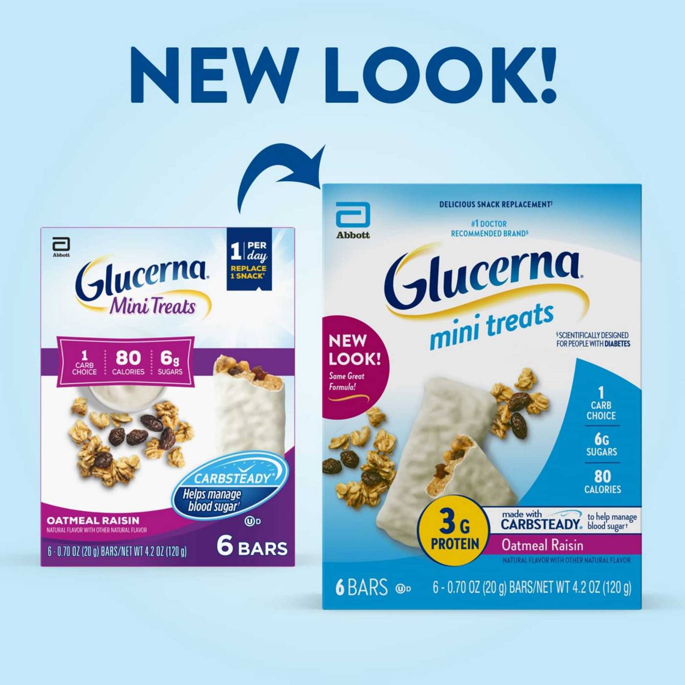 Glucerna Mini Treats, Diabetic Snack Replacement to Support Blood Sugar Management, Oatmeal Raisin; image 9 of 9