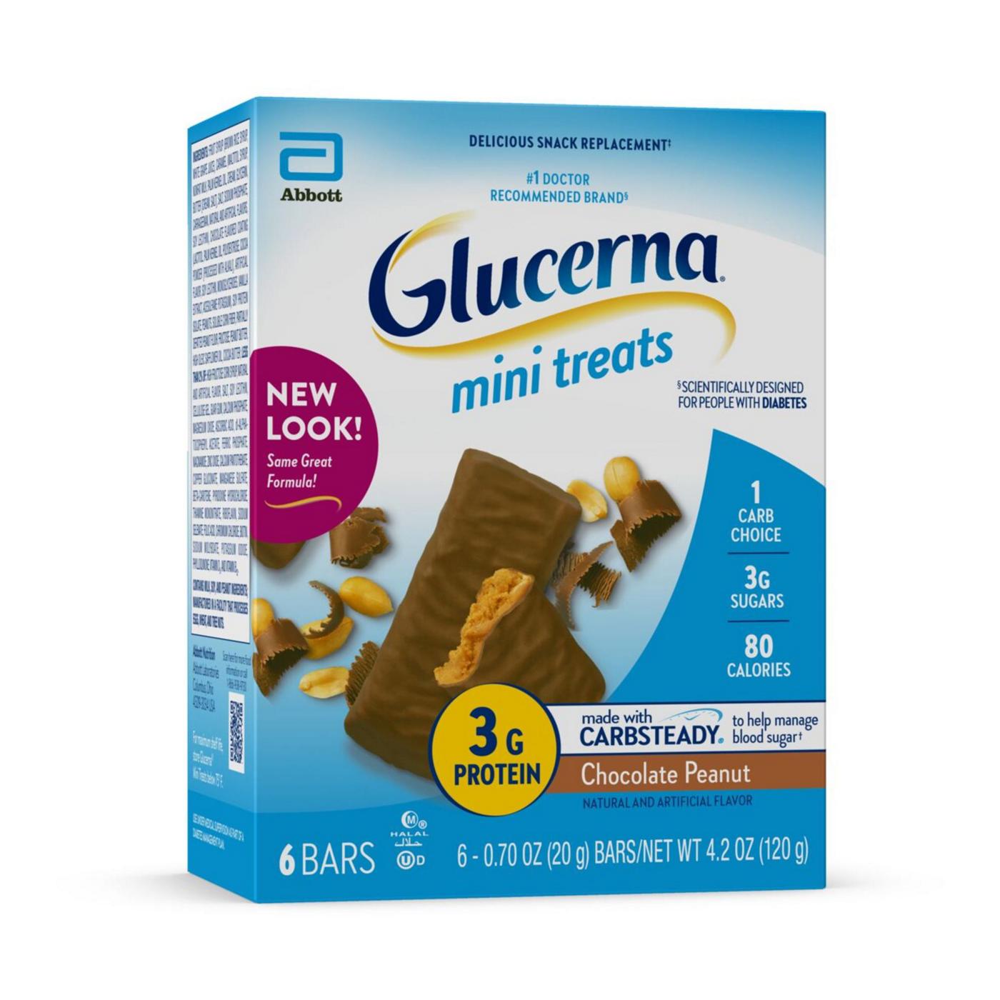 Glucerna Mini Treats, Diabetic Snack Replacement to Support Blood Sugar Management, Chocolate Peanut; image 3 of 8