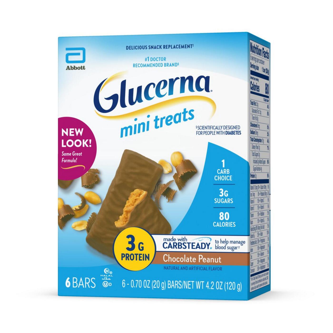 Glucerna Mini Treats, Diabetic Snack Replacement to Support Blood Sugar Management, Chocolate Peanut; image 7 of 8