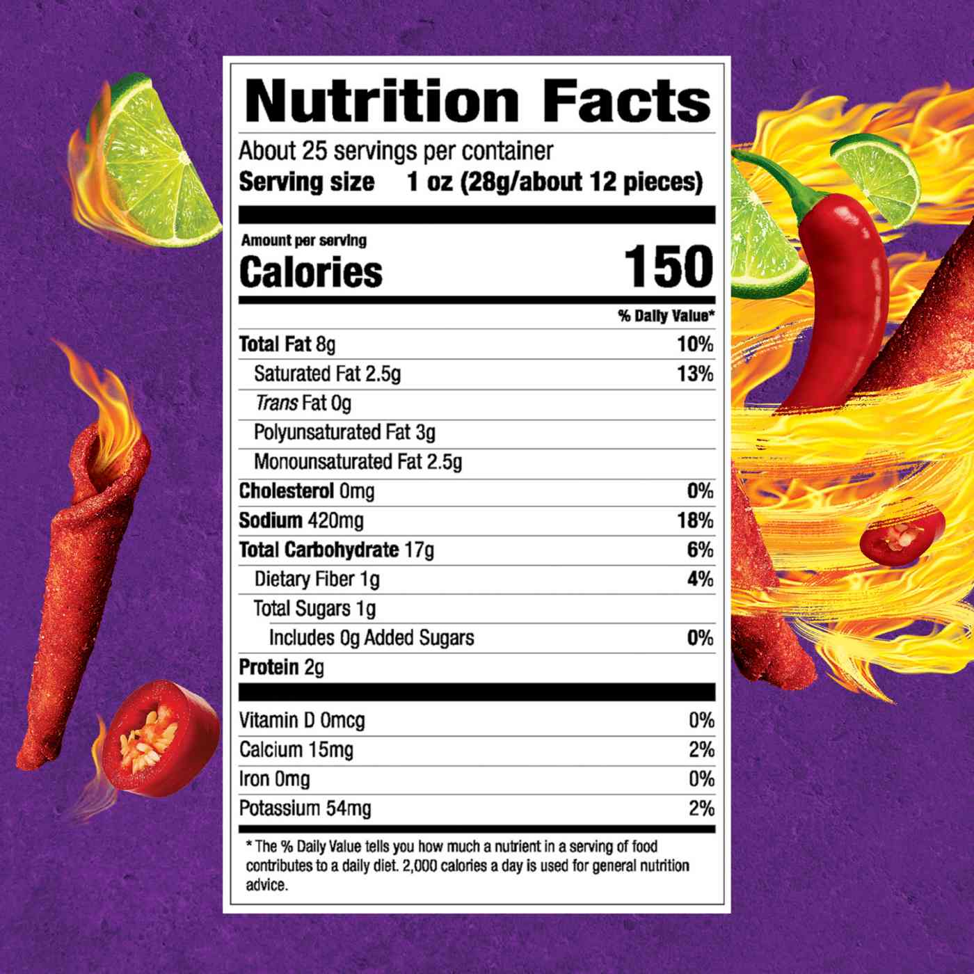 Takis Fuego Hot Chili Pepper & Lime Rolled Tortilla Chips Party Size; image 8 of 8