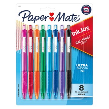 Paper Mate InkJoy 300RT 1.0mm Retractable Ballpoint Pens - Assorted Ink, 8 pk