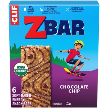 Clif ZBar Organic Energy Snack Bars - Chocolate Chip, 6 pk