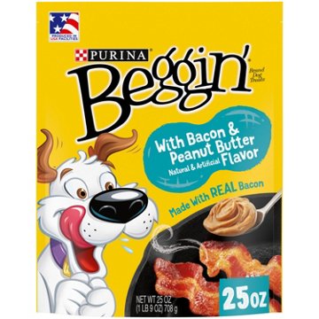 Beggin' Purina Strips With Real Meat Dog Treats - Bacon and Peanut Butter Flavor, 25 oz