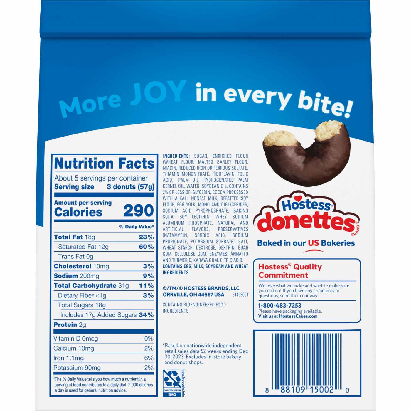 Hostess Donettes Chocolate Frosted Mini Donuts; image 3 of 7