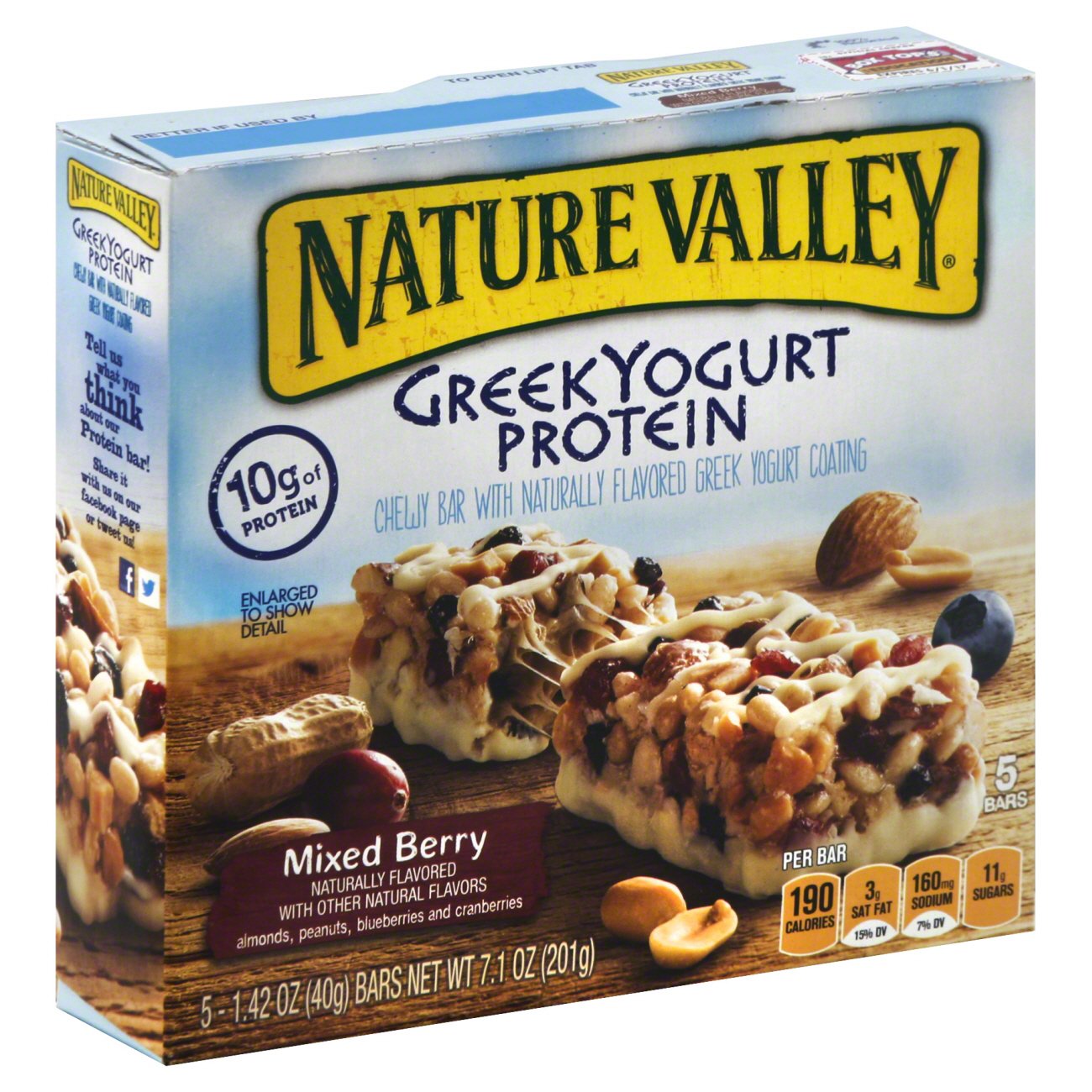 Nature Valley Greek Yogurt Protein Mixed Berry Chewy Bars Shop Granola And Snack Bars At H E B