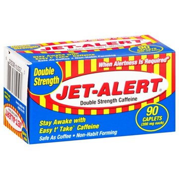 Jet Alert Double Strength Caffeine 200 mg Caplets, 90 ct
