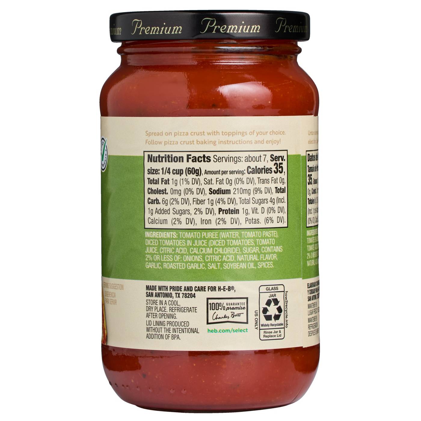 H-E-B Roasted Garlic Pizza Sauce; image 2 of 3