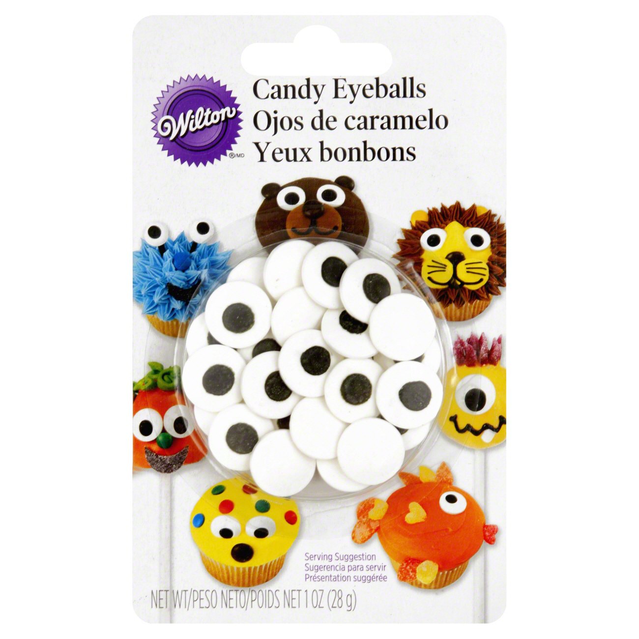 Wilton Large Edible Candy Eyeball Sprinkles Black/White Shop Icing