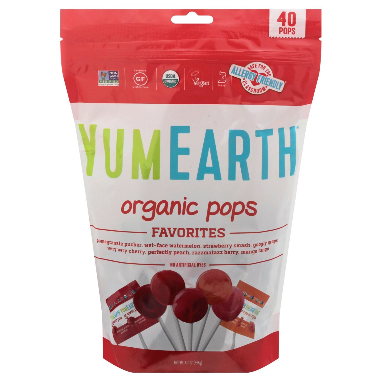 YumEarth Organic Assorted Family Size Bag Lollipops Shop Candy at HEB