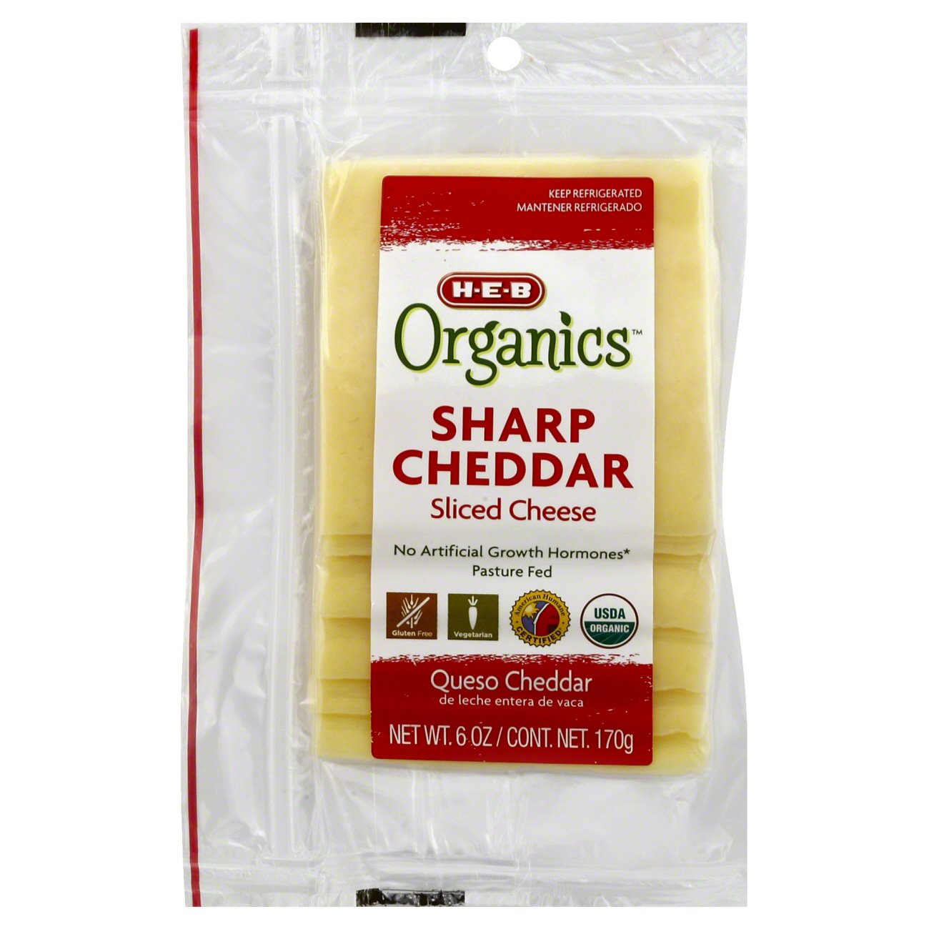 H-E-B Organics Sharp Cheddar Sliced Cheese - Shop Cheese At H-E-B