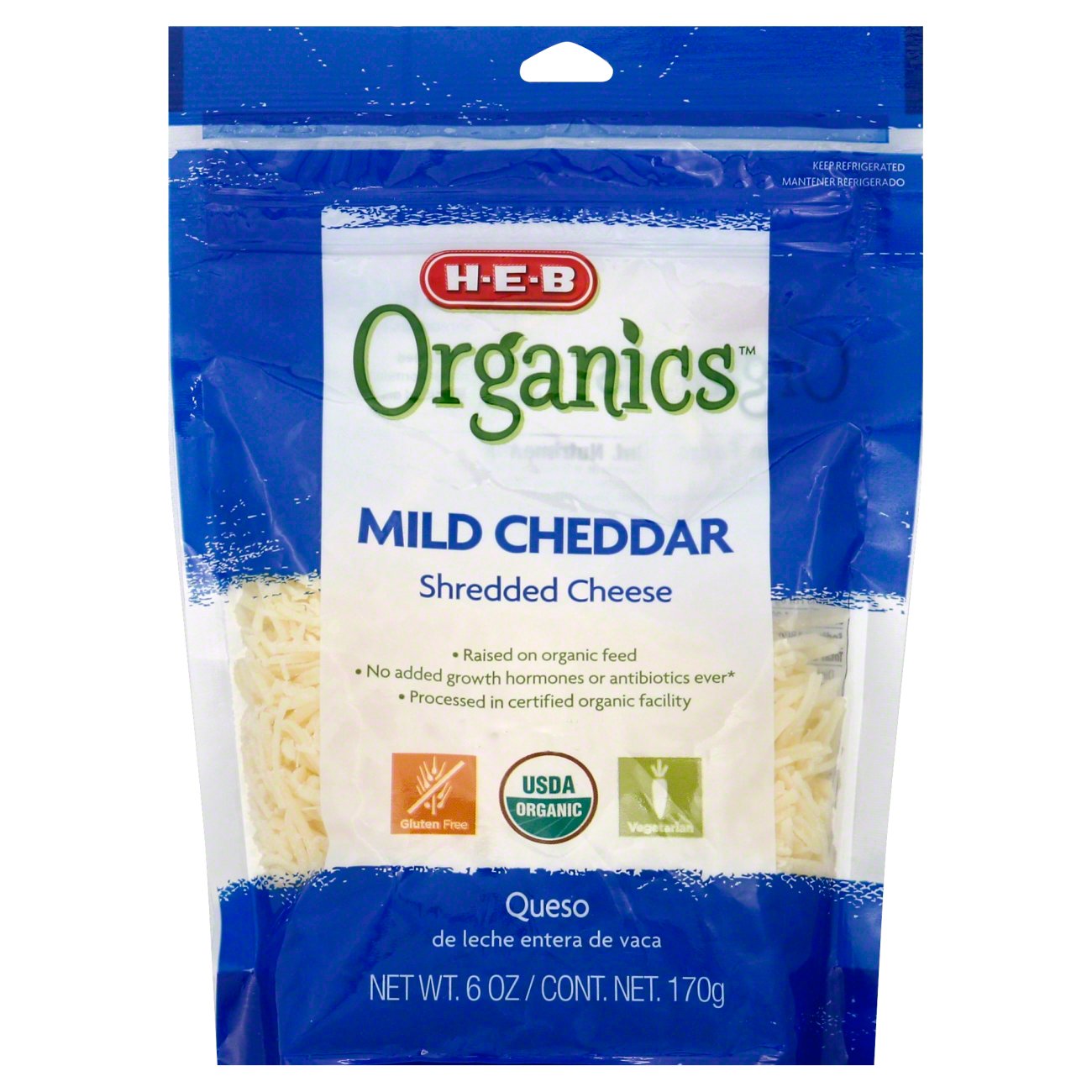 H-E-B Organics Mild Cheddar Cheese, Shredded - Shop Cheese At H-E-B